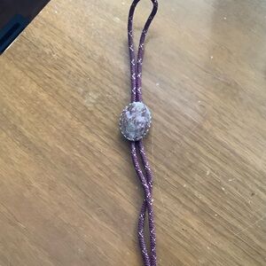 Elegant Purple Stone Pendant Necklace